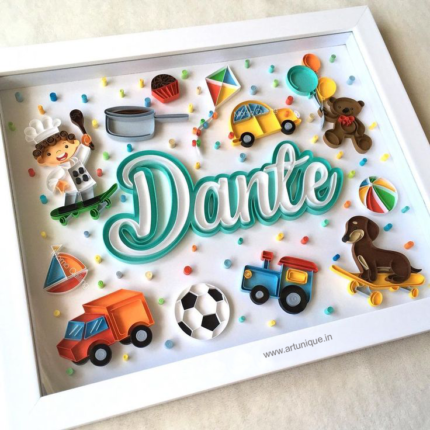 Paper quilling Name Plate